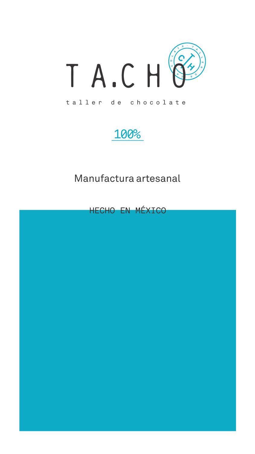 Etiqueta 100% cacao mexicano Bean to bar