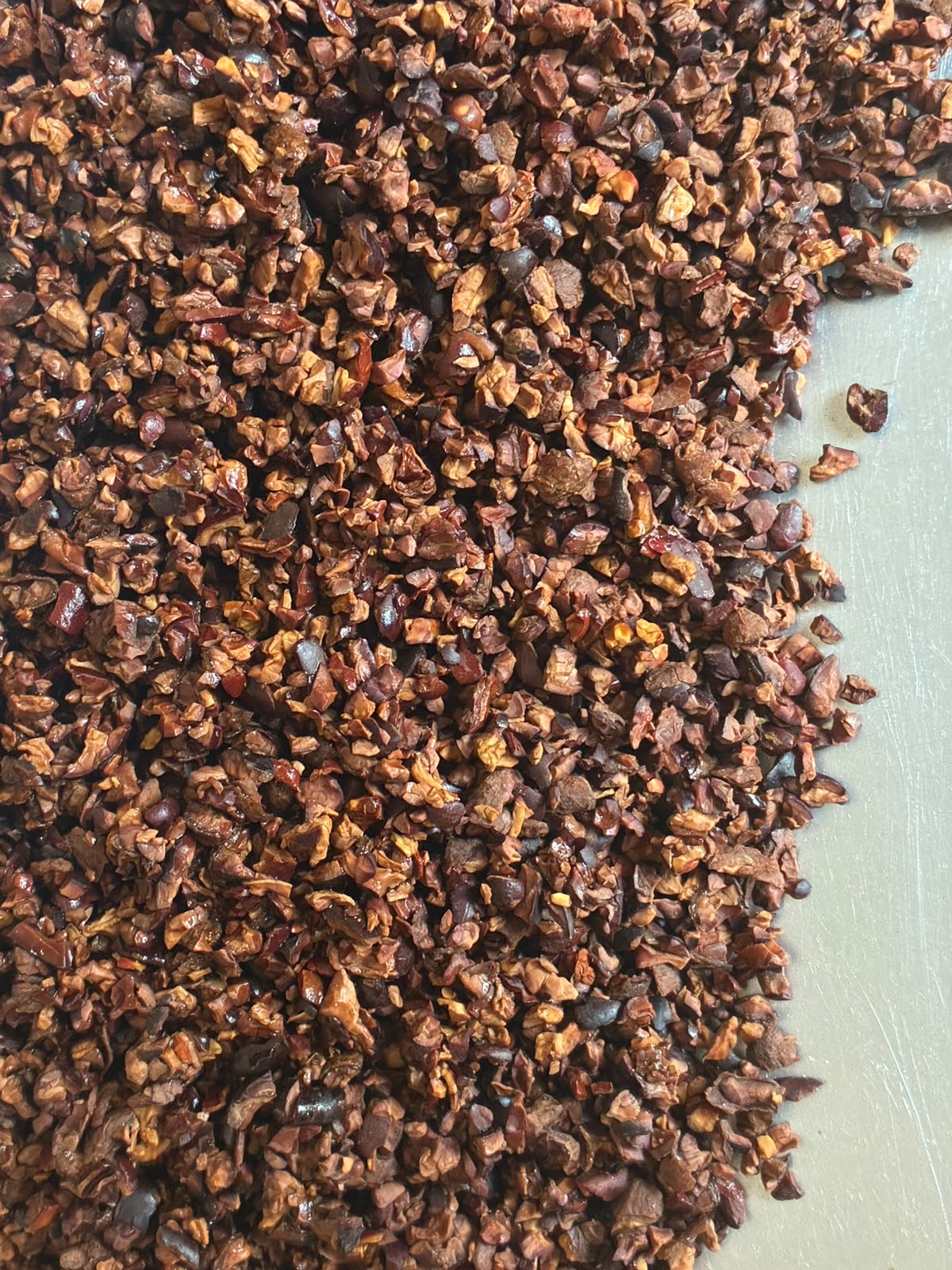 Nibs de cacao húmedos recuperados para elaborar Espiral 70%